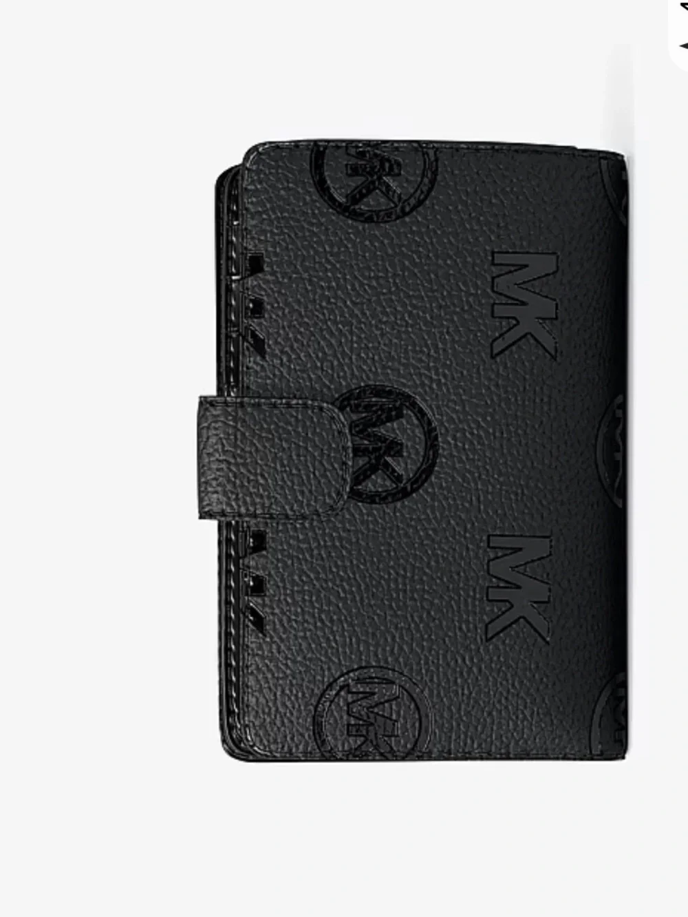 Michael Kors Jet Set Travel Medium Logo Debossed Billfold Wallet Black NWT